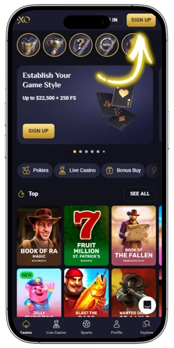 RollXO Casino New Zealand sign up page homepage